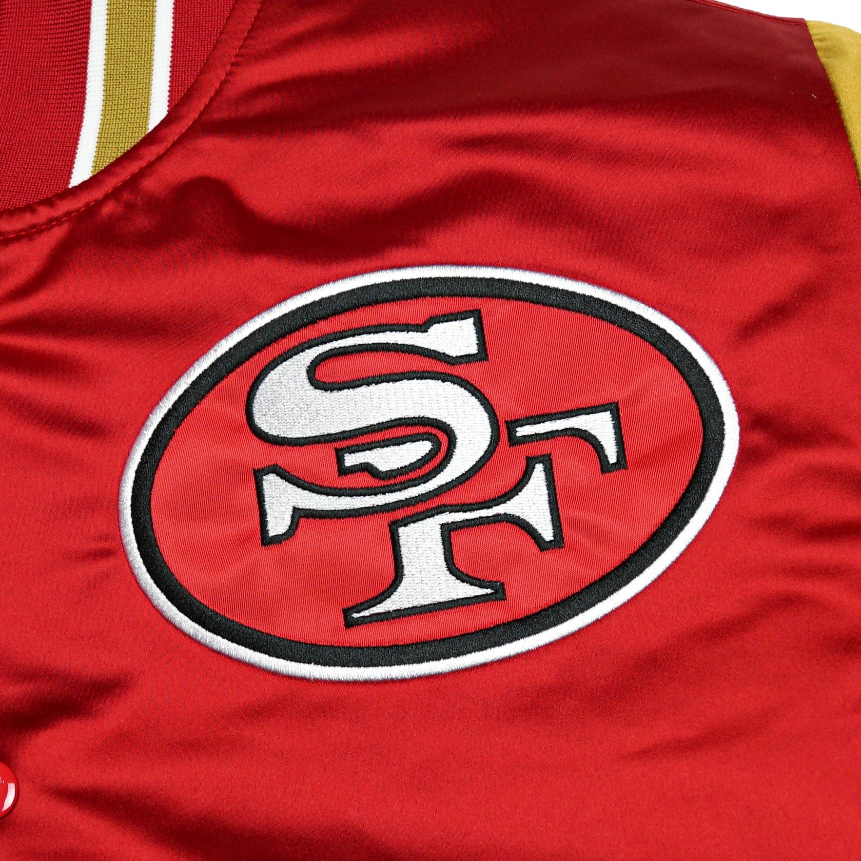 San Francisco 49ers Heavyweight Satin Jacket in scarlet – State Of Flux