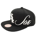 Chicago White Sox Just Don Lux Script Snapback Hat in black - Mitchell & Ness - State Of Flux