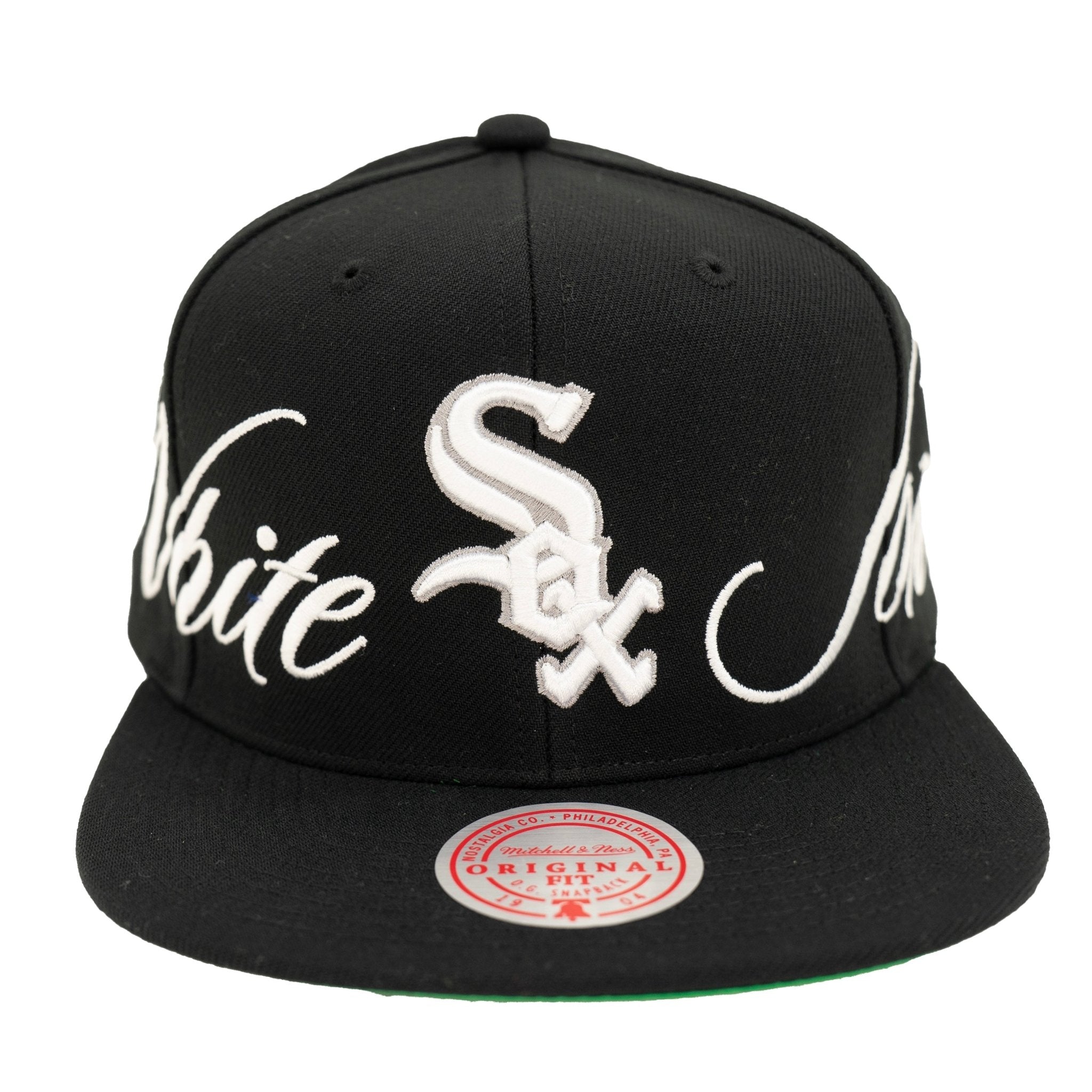 Chicago White Sox Just Don Lux Script Snapback Hat in black