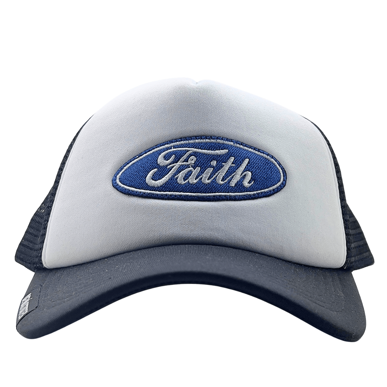 Faith Trucker Cap in black and white