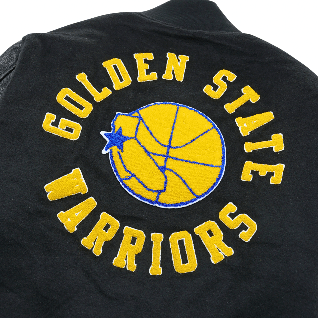 Golden State Warriors Black Out Collection Varsity Jacket in black - Mitchell & Ness - State Of Flux