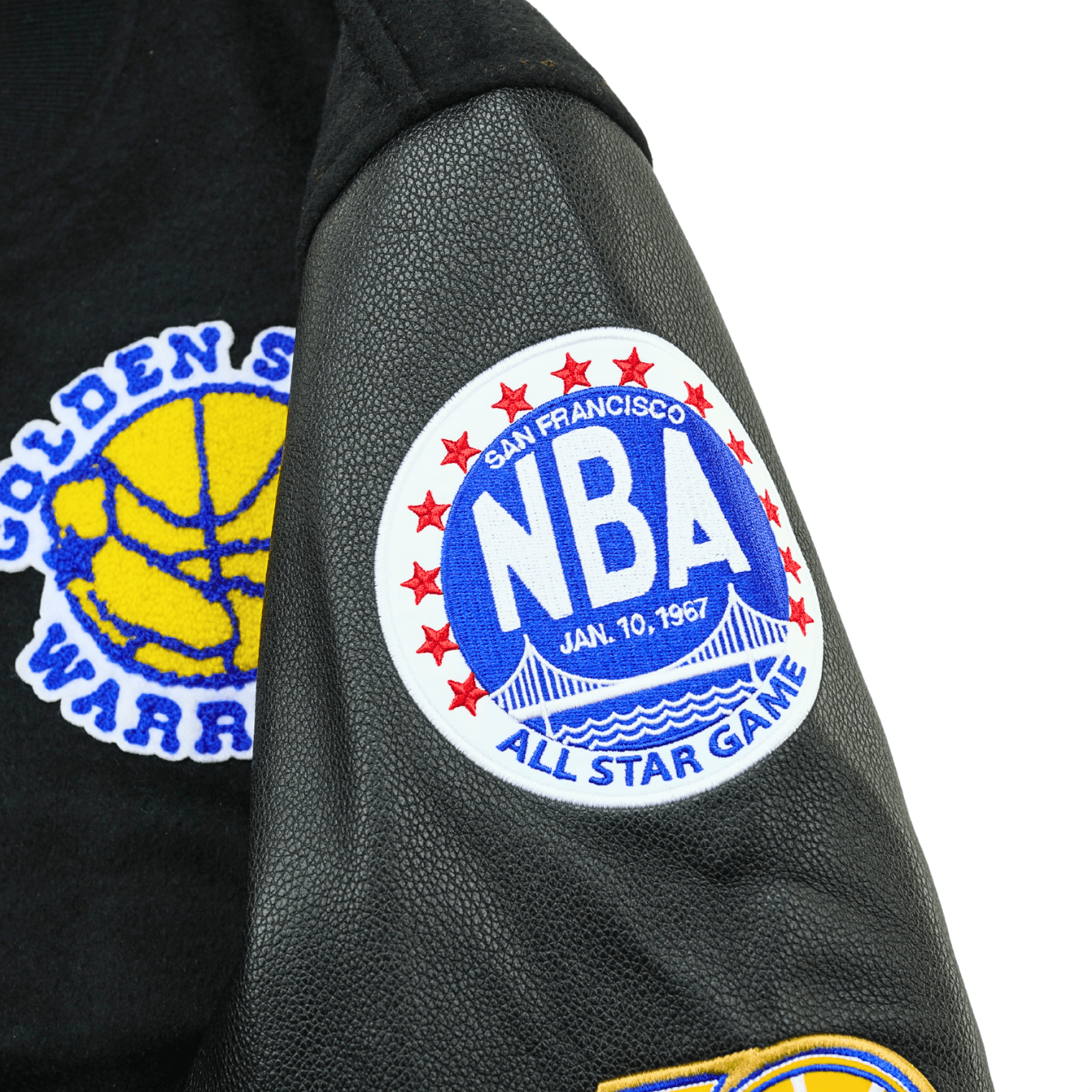 Golden State Warriors Black Out Collection Varsity Jacket in black - Mitchell & Ness - State Of Flux