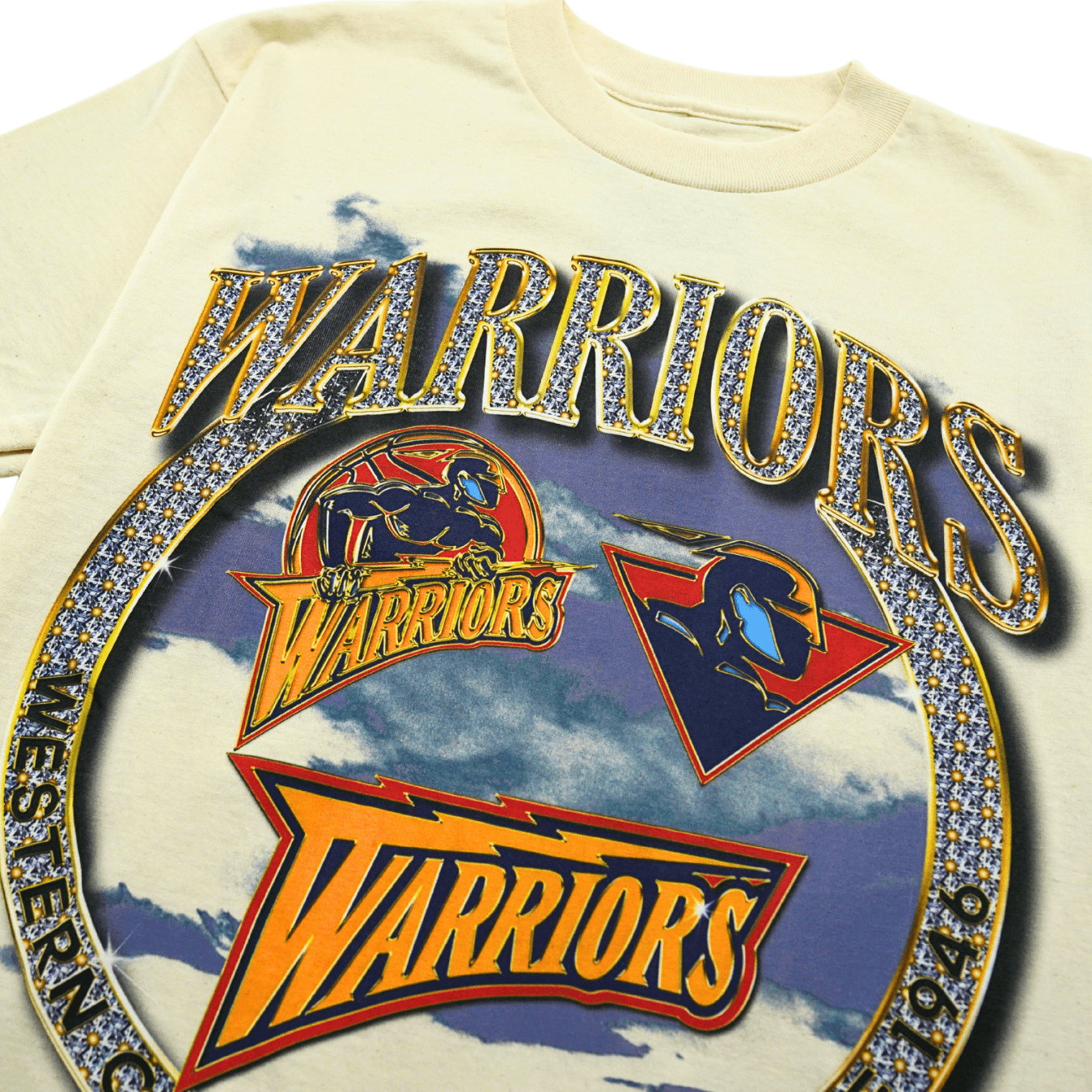 Golden State Warriors Crown Jewels HWC Tee in off white