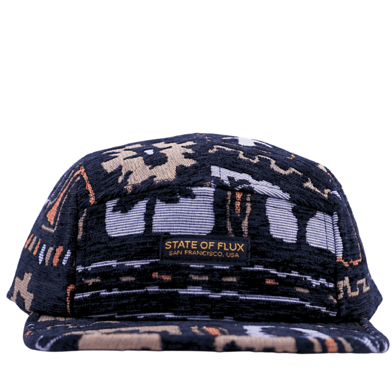 Let's Get Cozy 5-Panel Hat in black and beige