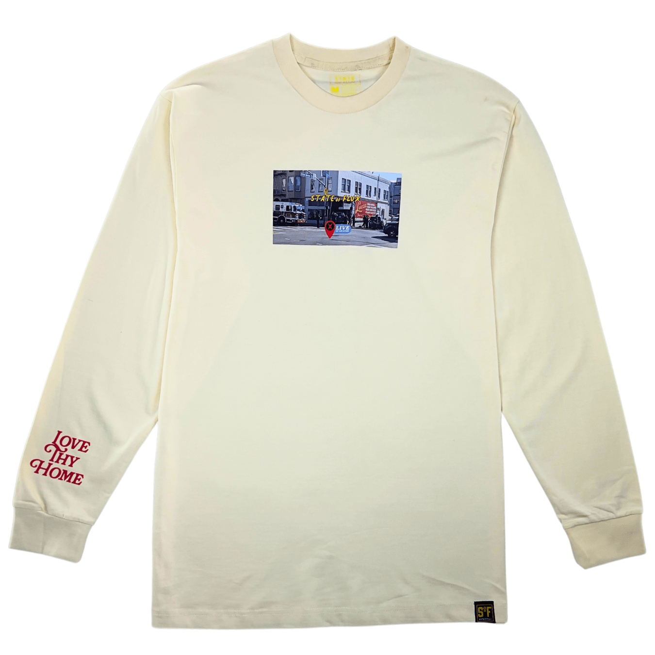 Live On Location Long-sleeve Tee in cream