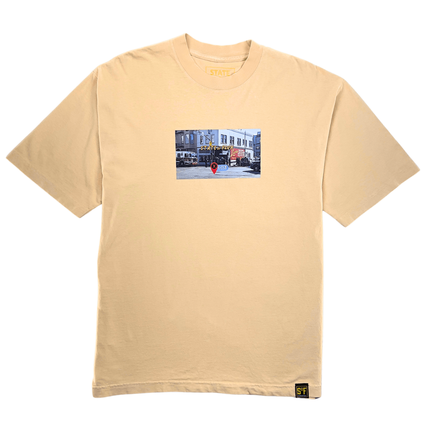 Live On Location Tee in beige