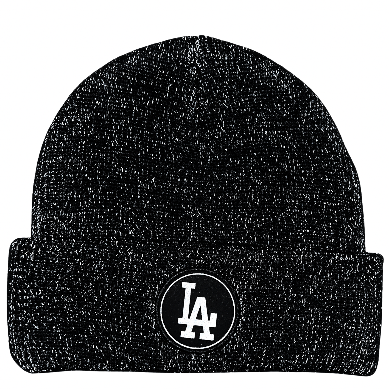 Los Angeles Dodgers Flash Night Knit Beanie in black and reflective grey - Mitchell & Ness - State Of Flux