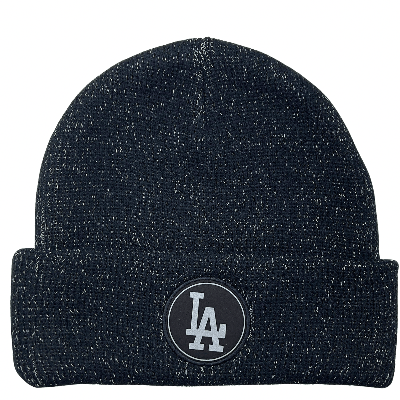 Los Angeles Dodgers Flash Night Knit Beanie in black and reflective grey - Mitchell & Ness - State Of Flux