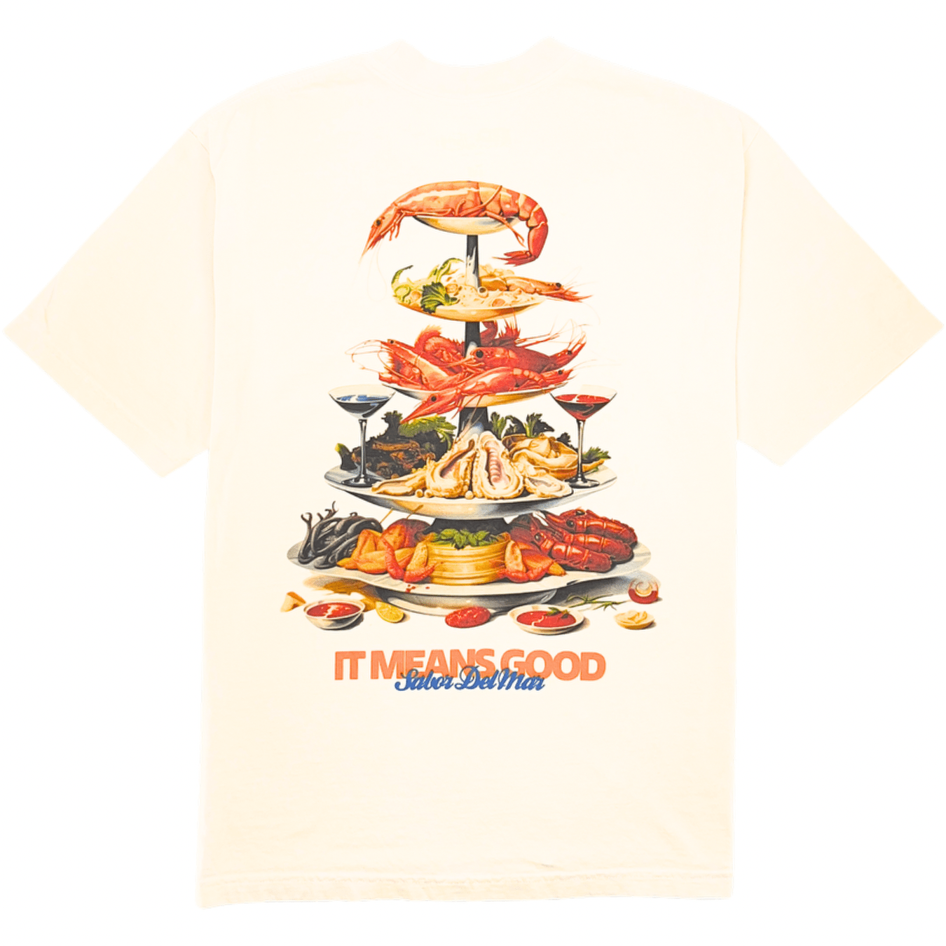 Mariscos Tee in cream