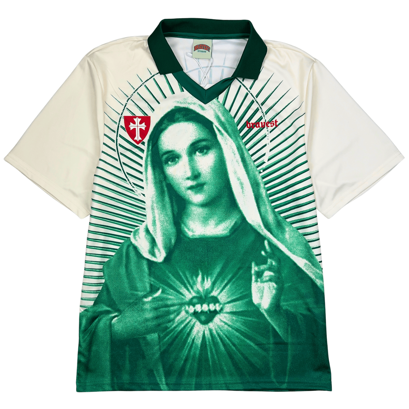 Mary Jersey in green and cream