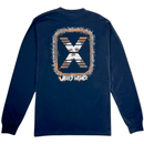 Masked Menace Logo Long - sleeve Tee in navy - State Of Flux - State Of Flux