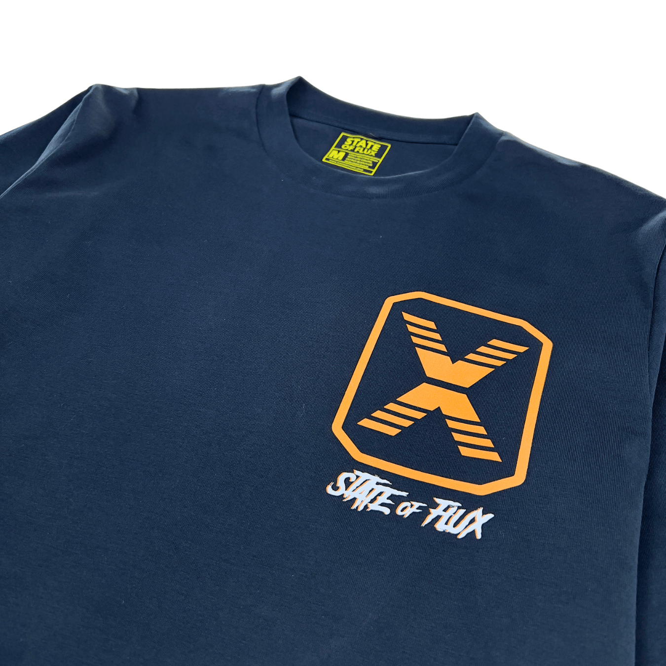 Masked Menace Logo Long - sleeve Tee in navy - State Of Flux - State Of Flux