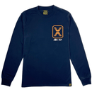 Masked Menace Logo Long - sleeve Tee in navy - State Of Flux - State Of Flux