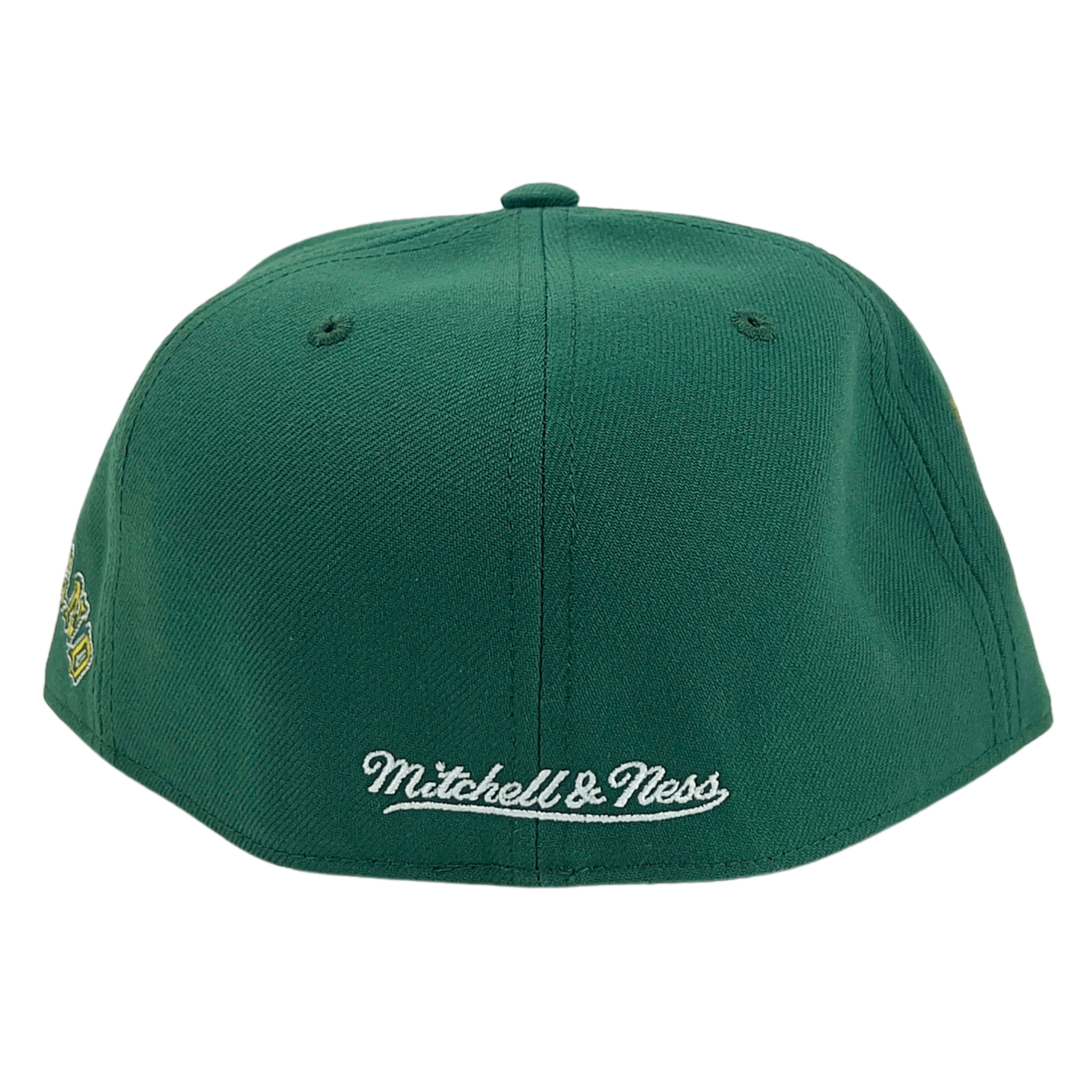 Oakland Athletics Bases Loaded Cooperstown Fitted Hat in green and yellow - Mitchell & Ness - State Of Flux