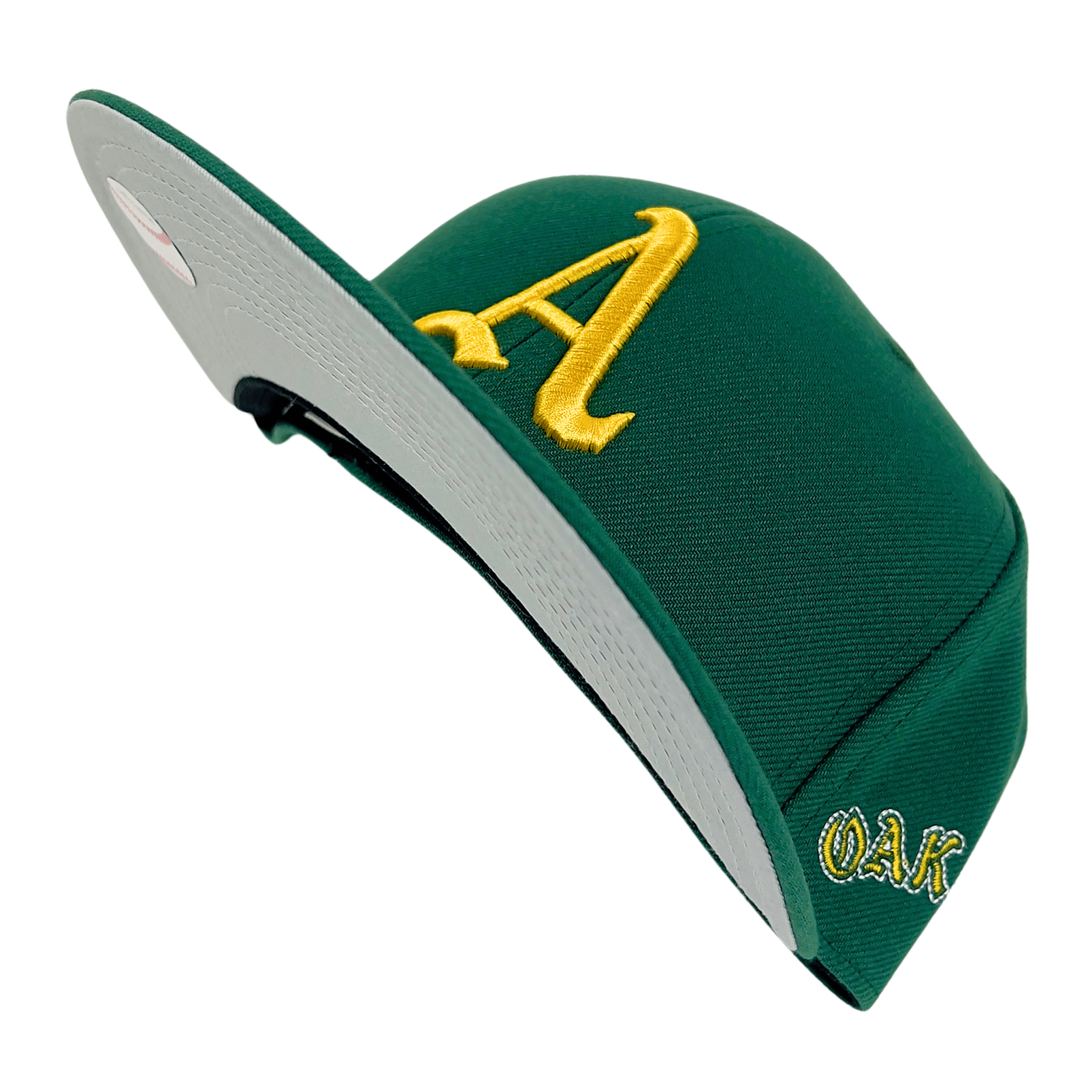 Oakland Athletics Bases Loaded Cooperstown Fitted Hat in green and yellow - Mitchell & Ness - State Of Flux