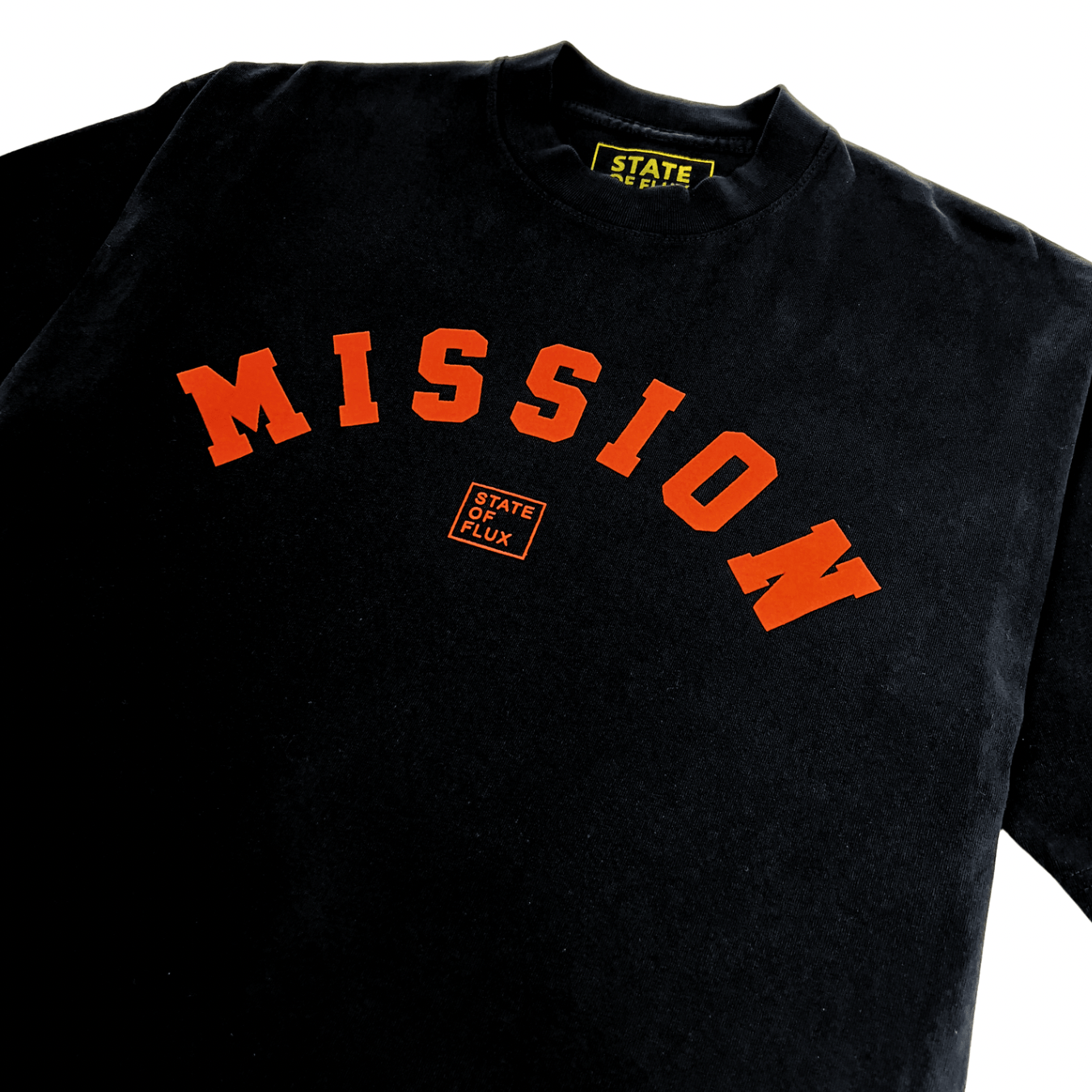 OG Mission Tee in black and orange