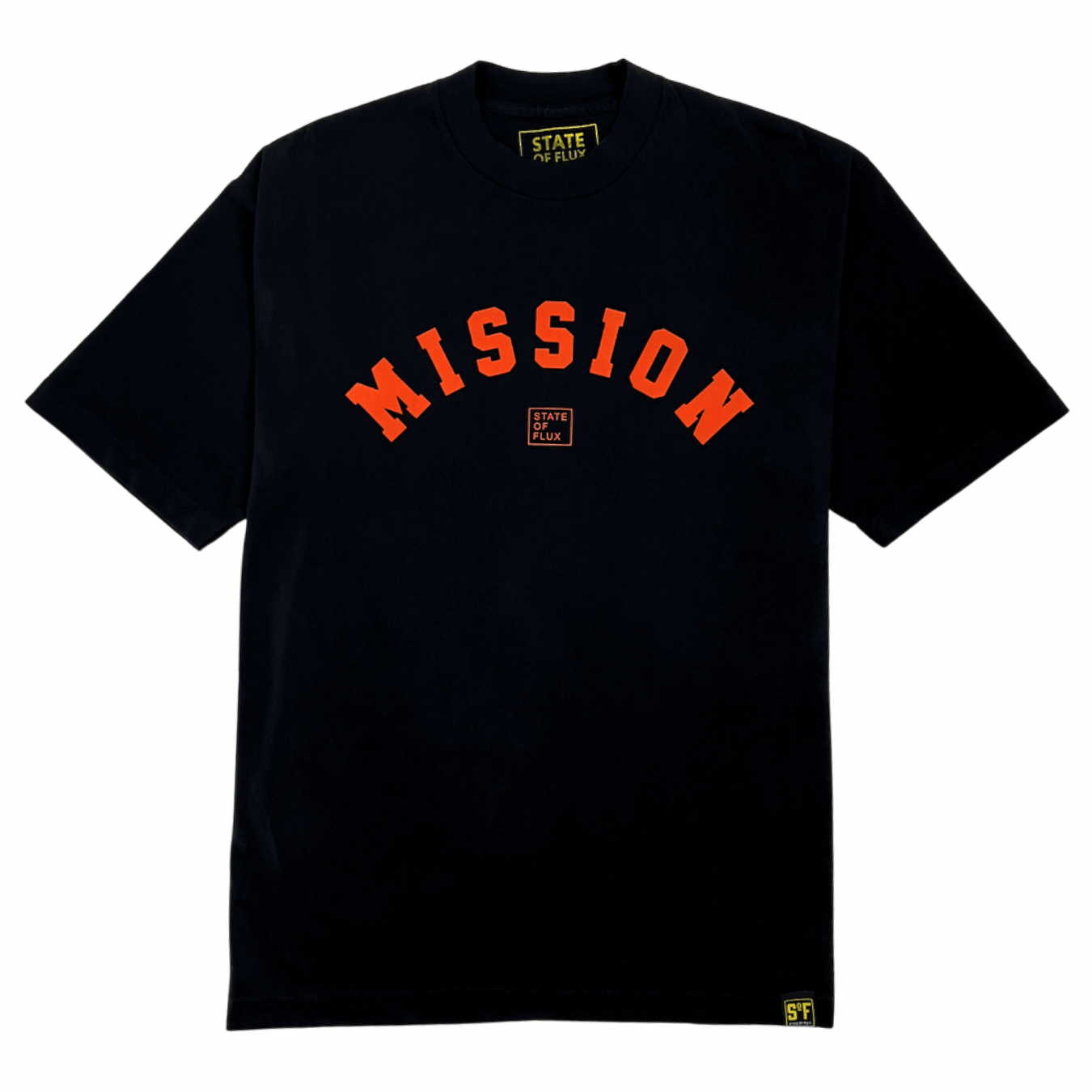 OG Mission Tee in black and orange