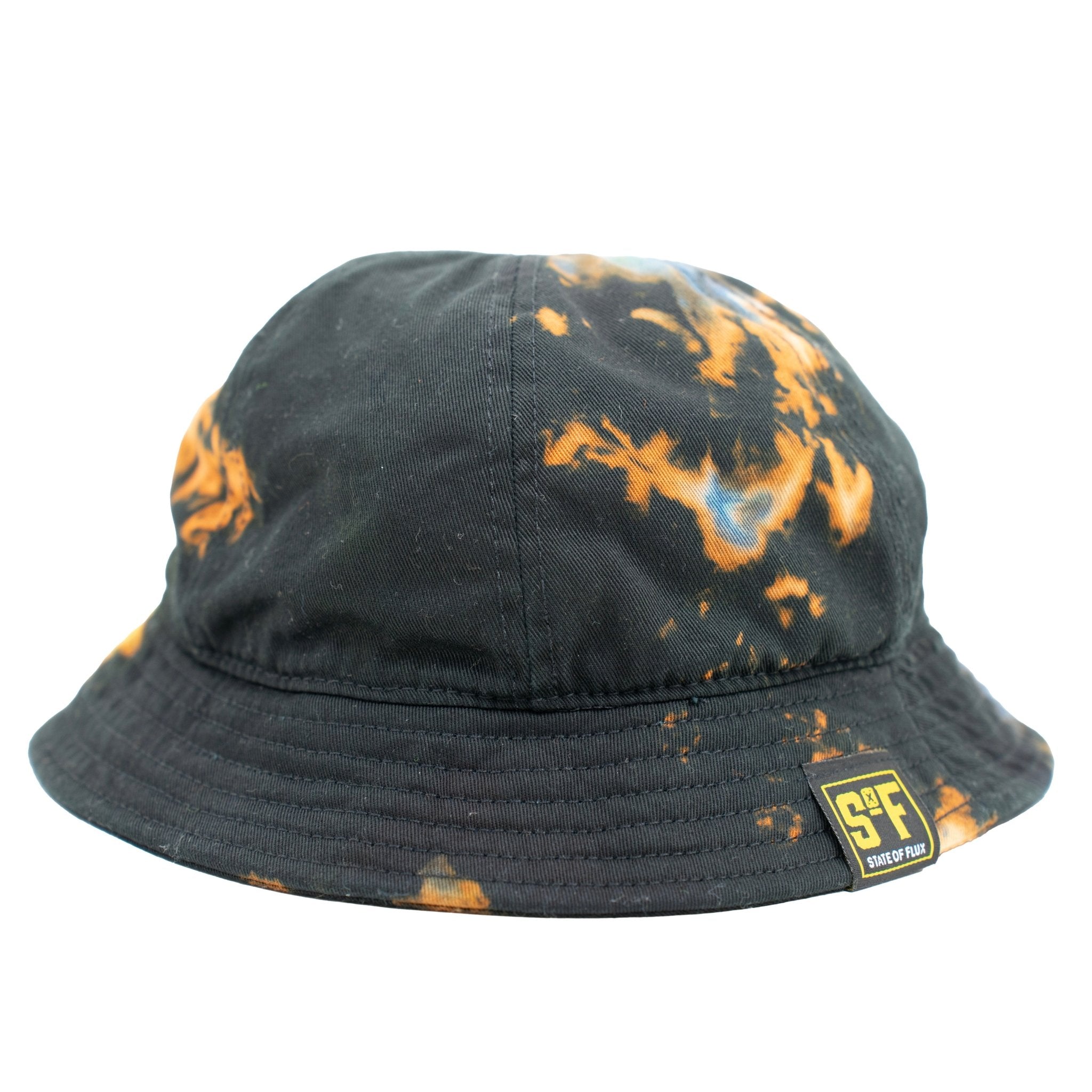 Outta This World Bucket Hat in black and galaxy tie-dye