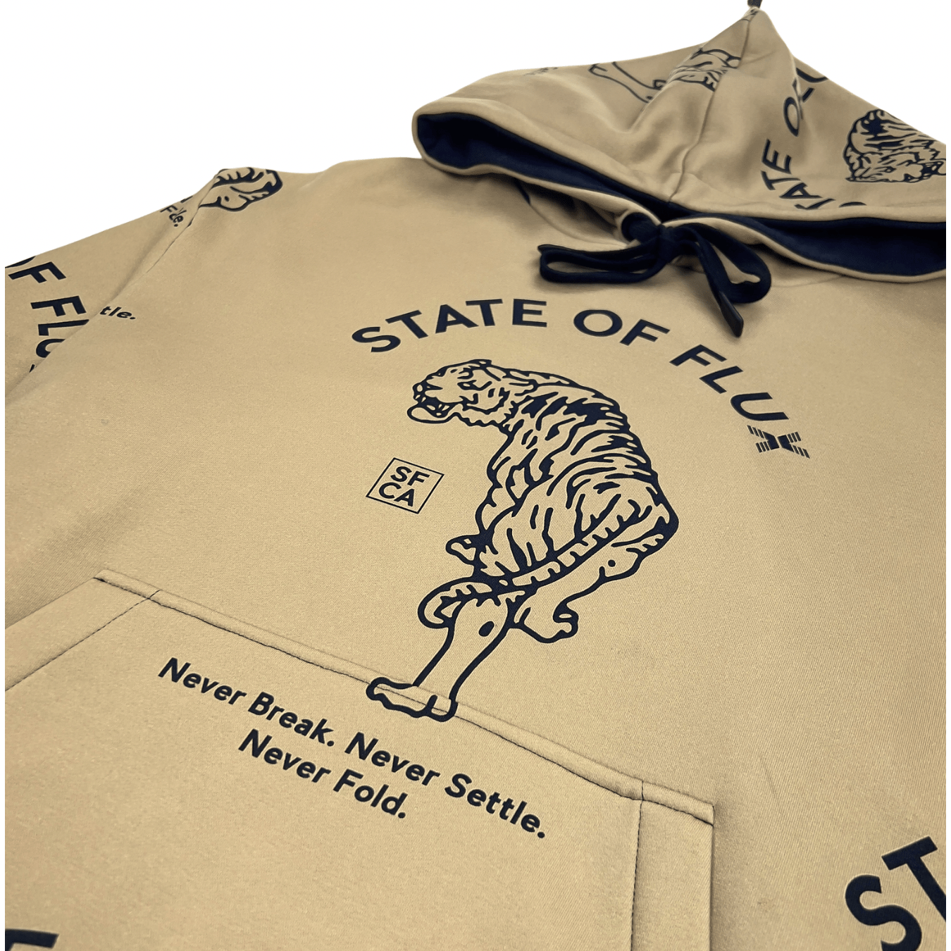 **PREORDER ONLY** Allover Prowler Hoodie in beige and black - State Of Flux - State Of Flux