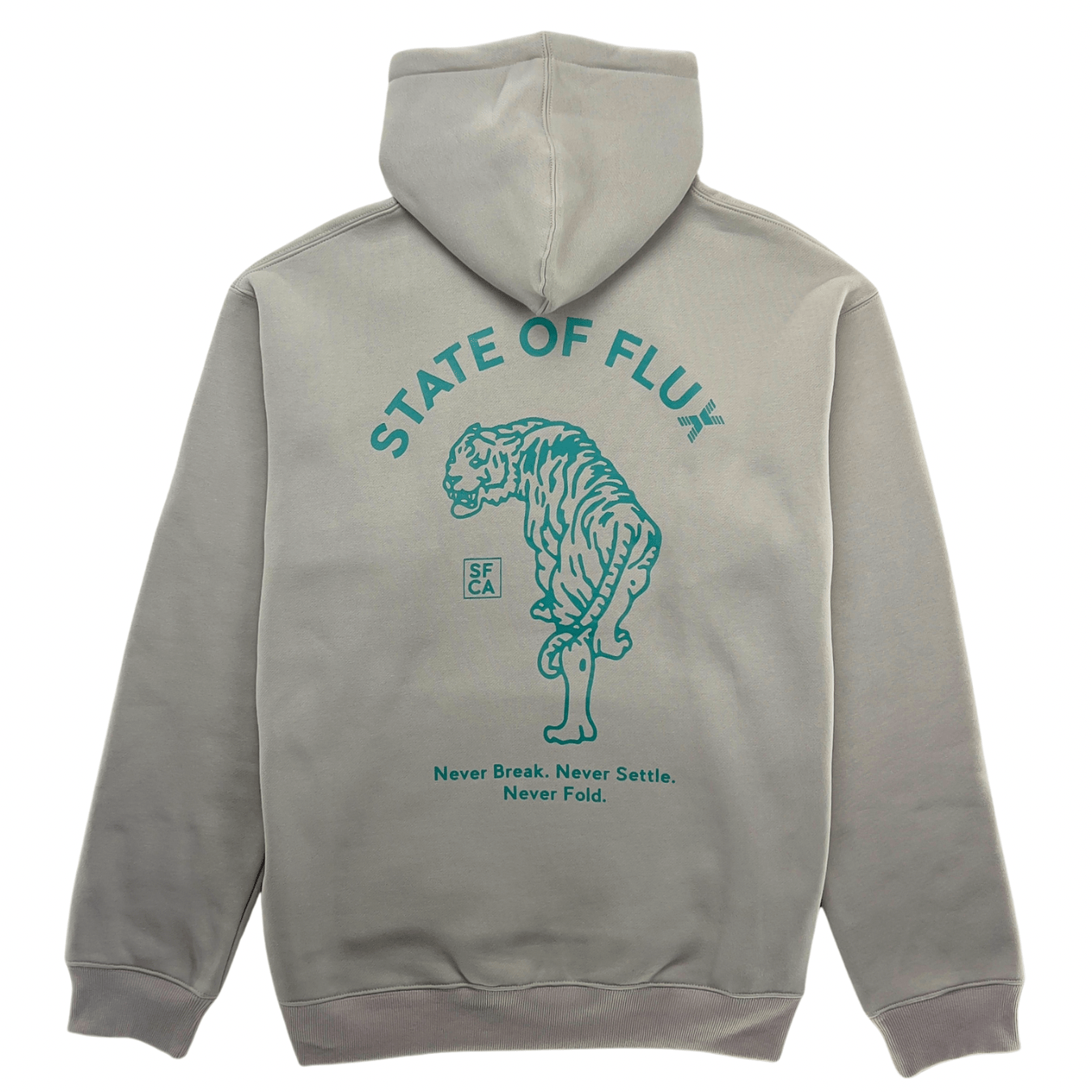 Prowler Hoodie in cool grey and teal - State Of Flux - State Of Flux