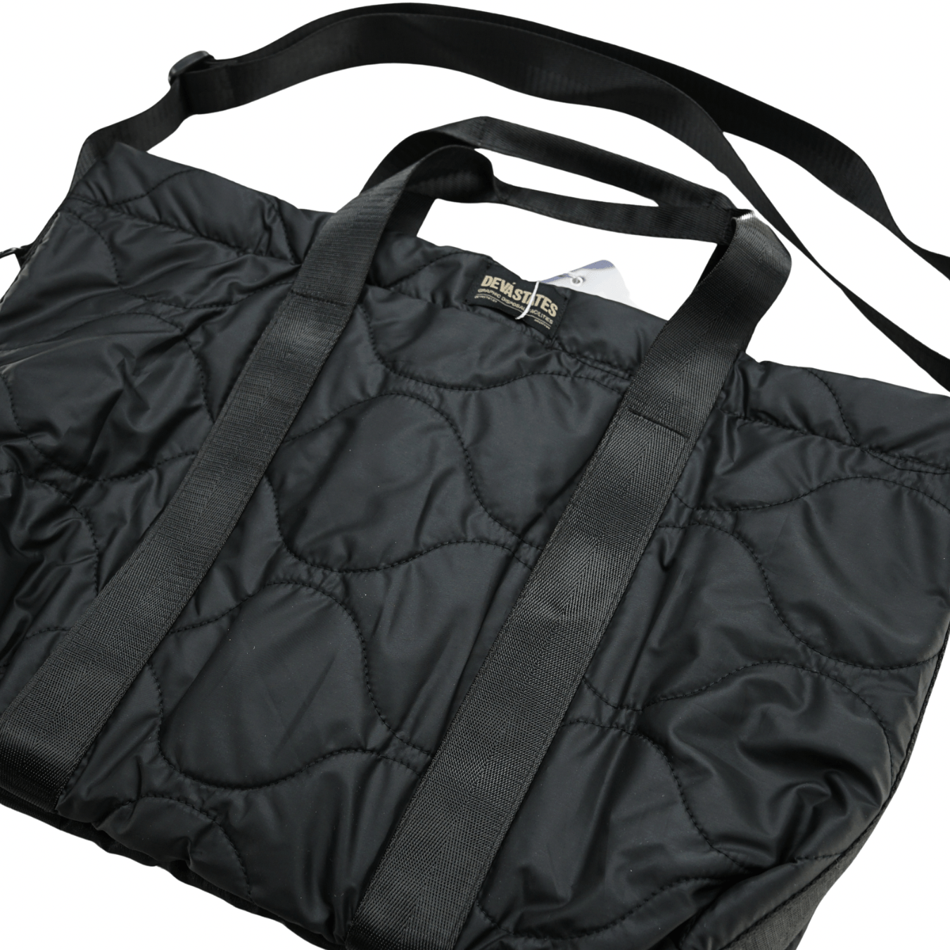 Quilted Tote Bag in black - Devá States - State Of Flux