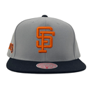 San Francisco Giants Away Cooperstown Snapback Hat in grey and black - Mitchell & Ness - State Of Flux