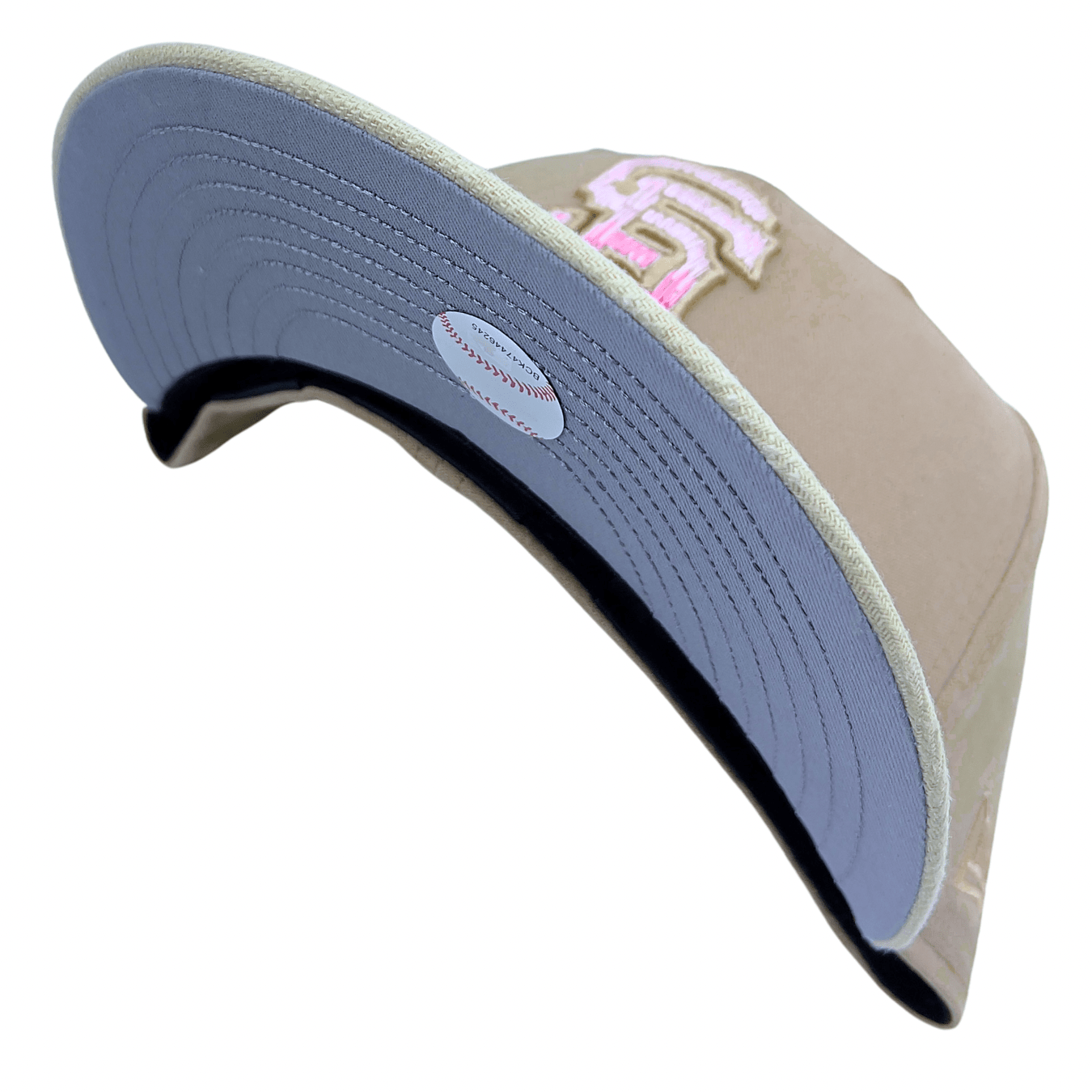 San Francisco Giants Hand Stitched Floral 59Fifty Fitted Hat in beige and pink