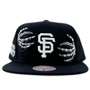 San Francisco Giants JBones Snapback Hat in black and glow white - Mitchell & Ness - State Of Flux