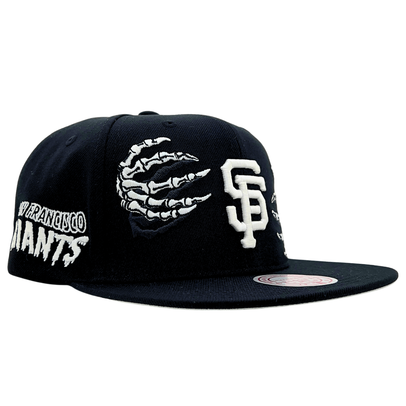 San Francisco Giants JBones Snapback Hat in black and glow white - Mitchell & Ness - State Of Flux