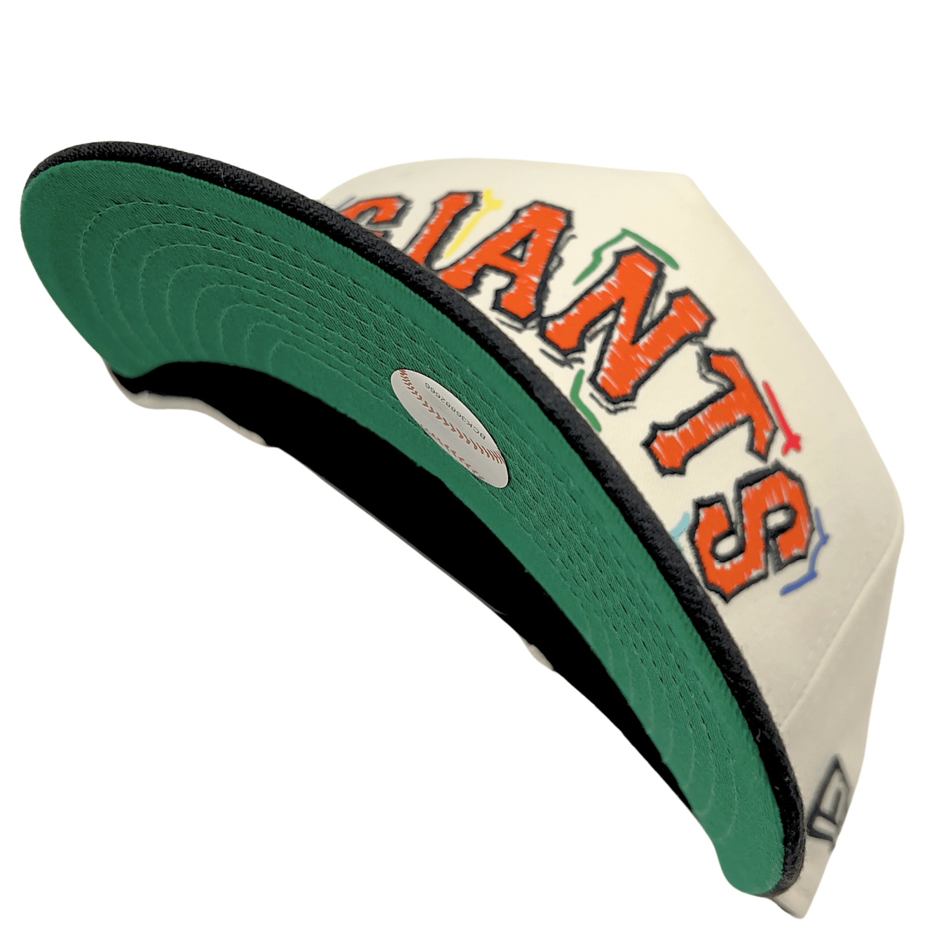 San Francisco Giants Team Scribble Golfer Snapback Hat in chrome white and black