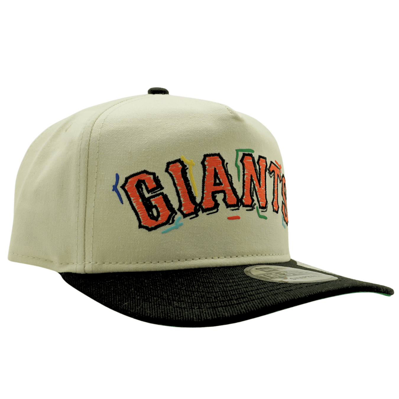 San Francisco Giants Team Scribble Golfer Snapback Hat in chrome white and black - New Era - State Of Flux