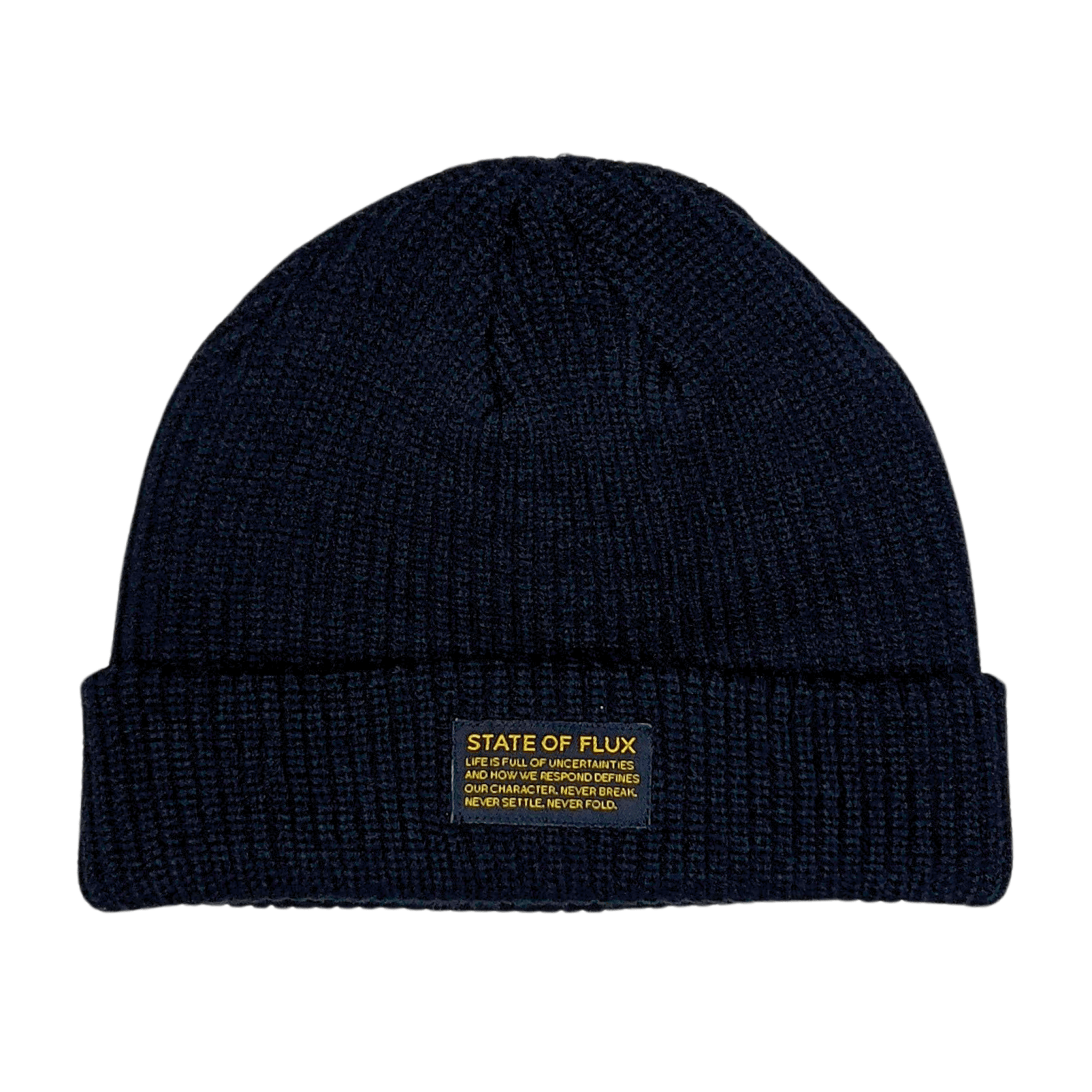 Short Knitted Mantra Beanie in black