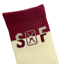 SOF Classic Crew Socks in cream and maroon - State Of Flux - State Of Flux