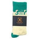 SOF Classic Crew Socks in cream and tropical rainforest - State Of Flux - State Of Flux