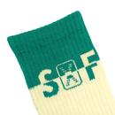 SOF Classic Crew Socks in cream and tropical rainforest - State Of Flux - State Of Flux