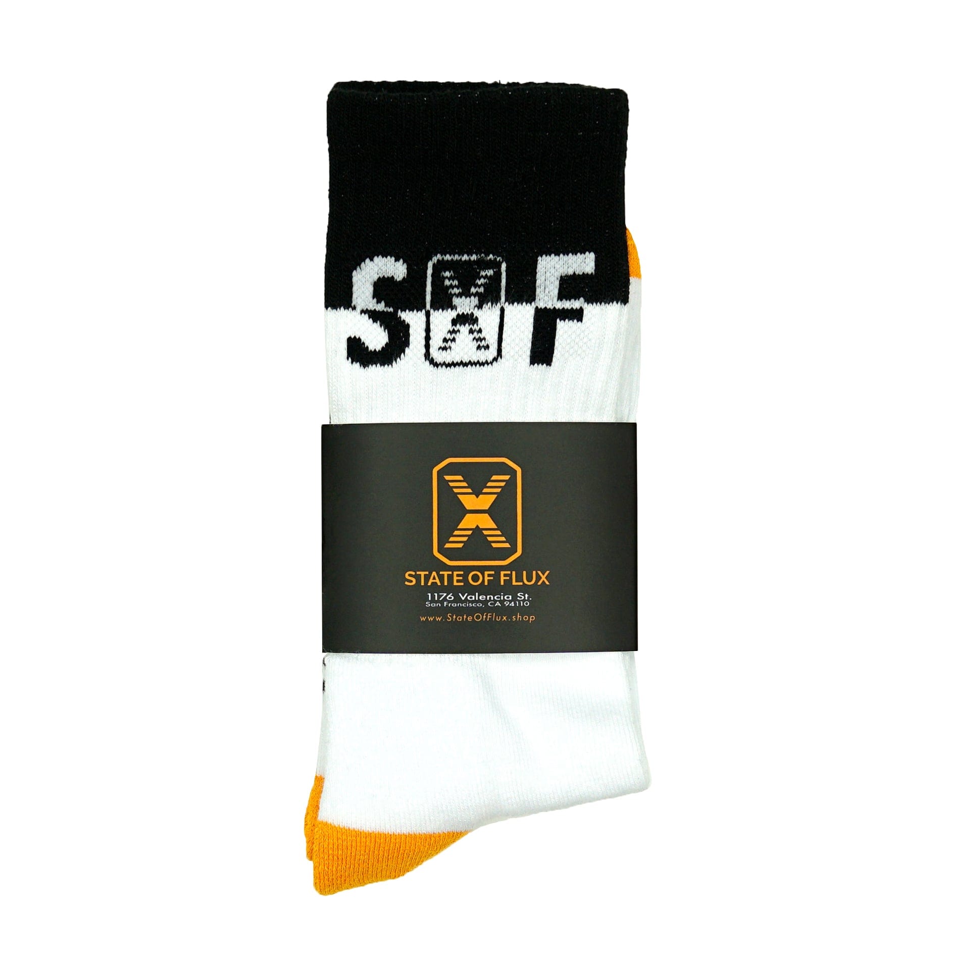 SOF Classic Crew Socks in white and black - State Of Flux - State Of Flux