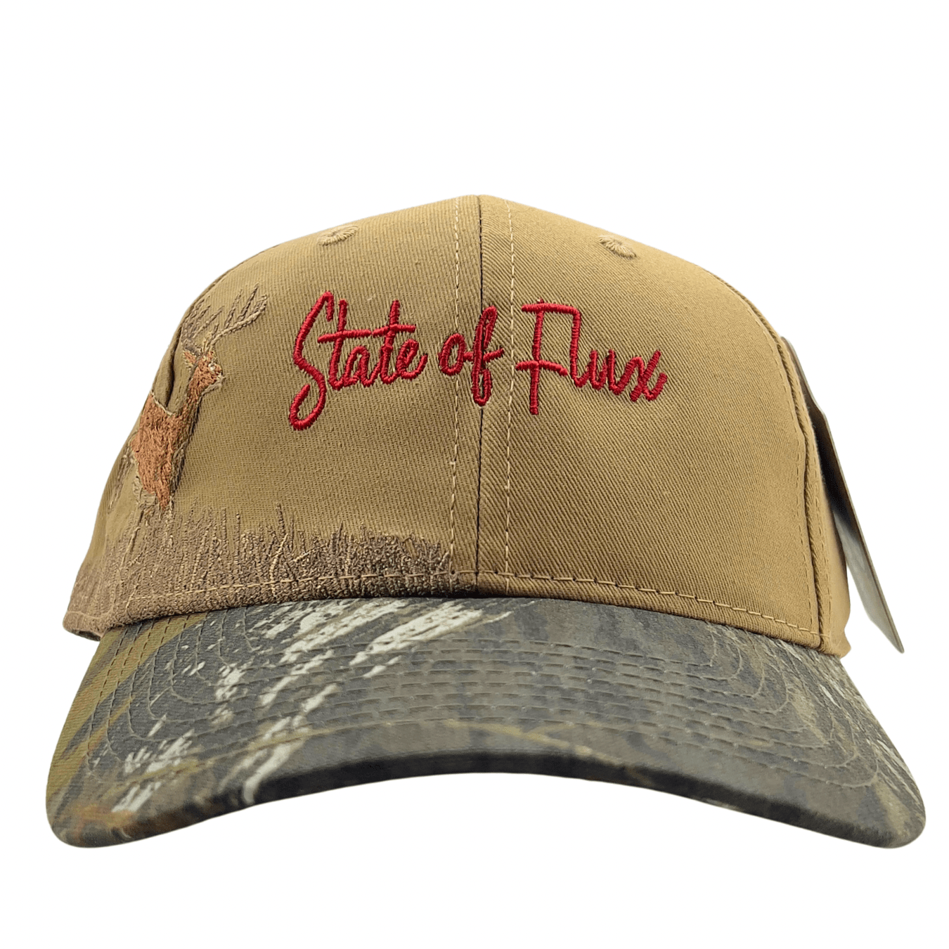 Stay On The Hunt Hat in dark tan and mossy oak