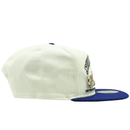 Super Bowl XIX 49ers vs Dolphins Championship Pin Golfer Snapback Hat in white and royal blue - New Era - State Of Flux