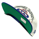 Super Bowl XIX 49ers vs Dolphins Championship Pin Golfer Snapback Hat in white and royal blue - New Era - State Of Flux