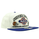 Super Bowl XIX 49ers vs Dolphins Championship Pin Golfer Snapback Hat in white and royal blue - New Era - State Of Flux