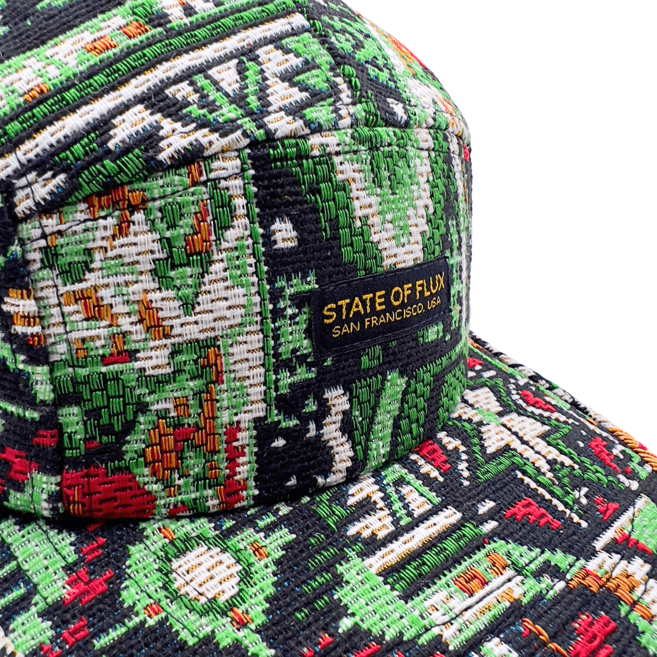 Verla 5-Panel Hat in bud green and crimson