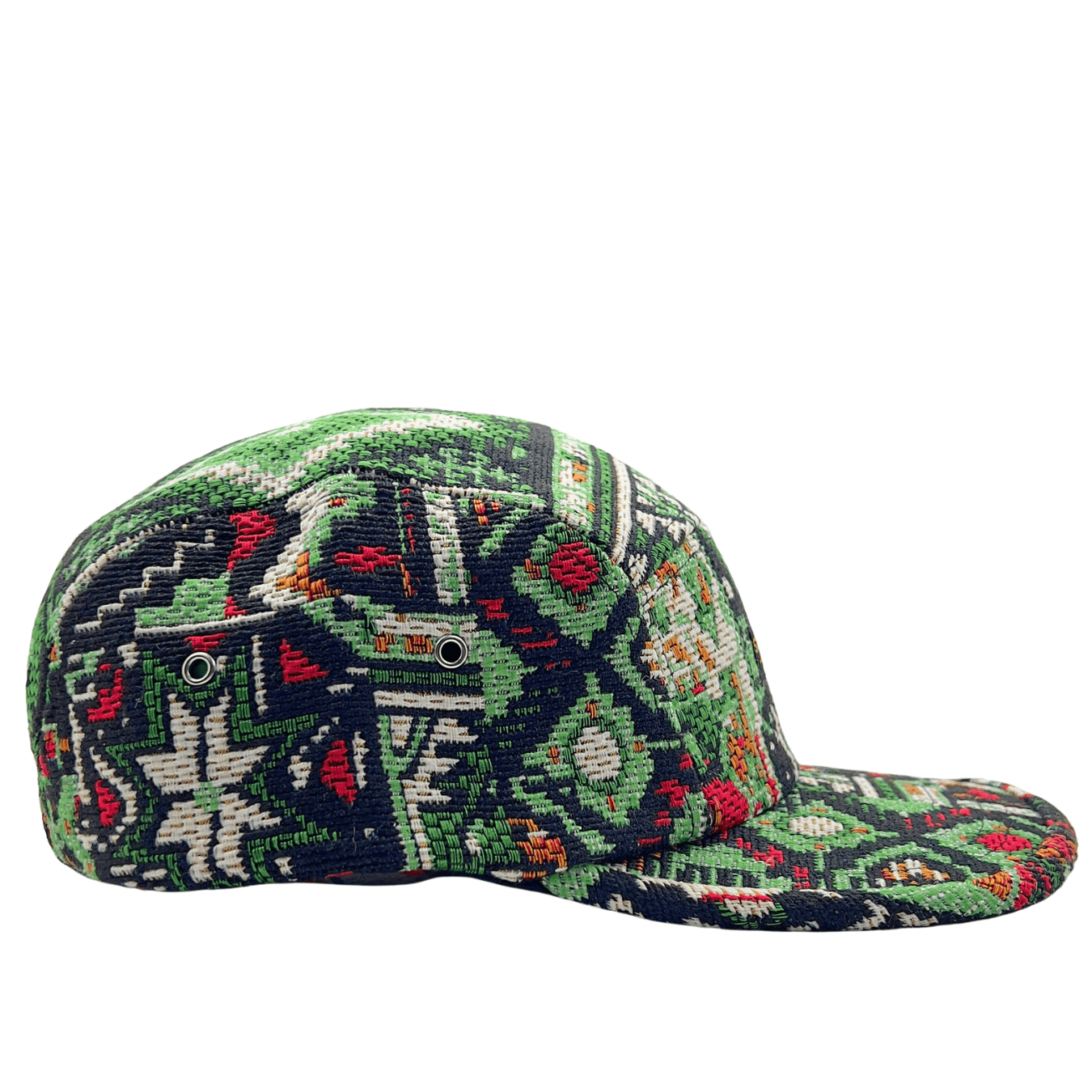 Verla 5 - Panel Hat in bud green and crimson - State Of Flux - State Of Flux