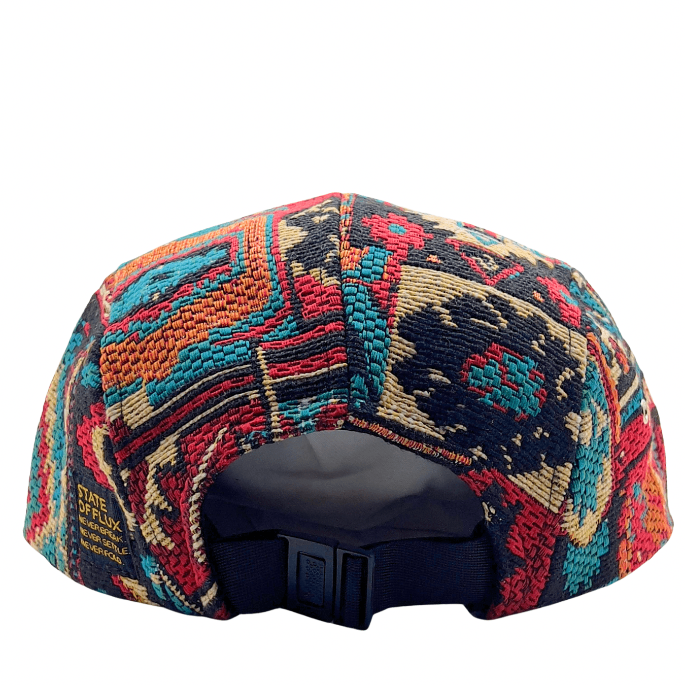 Verla 5 - Panel Hat in turquoise and crimson - State Of Flux - State Of Flux