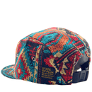 Verla 5 - Panel Hat in turquoise and crimson - State Of Flux - State Of Flux