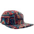 Verla 5 - Panel Hat in turquoise and crimson - State Of Flux - State Of Flux