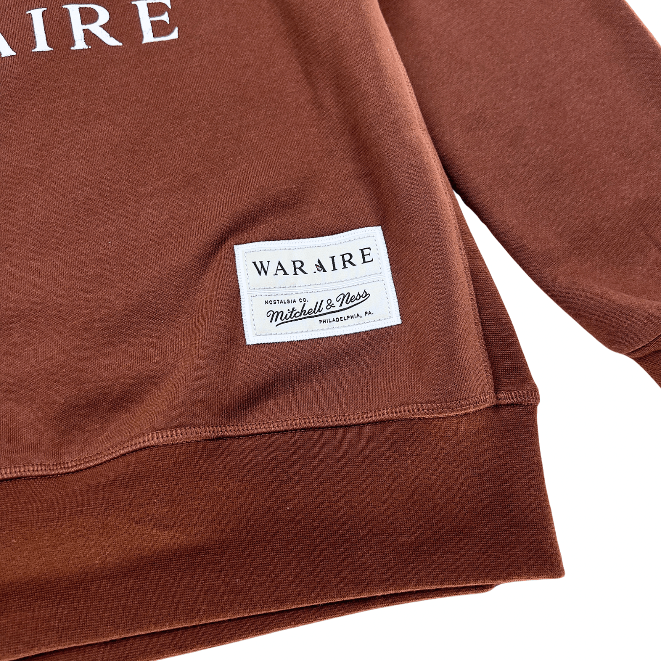 Waraire X Mitchell & Ness Collab Crewneck in russet - Mitchell & Ness - State Of Flux