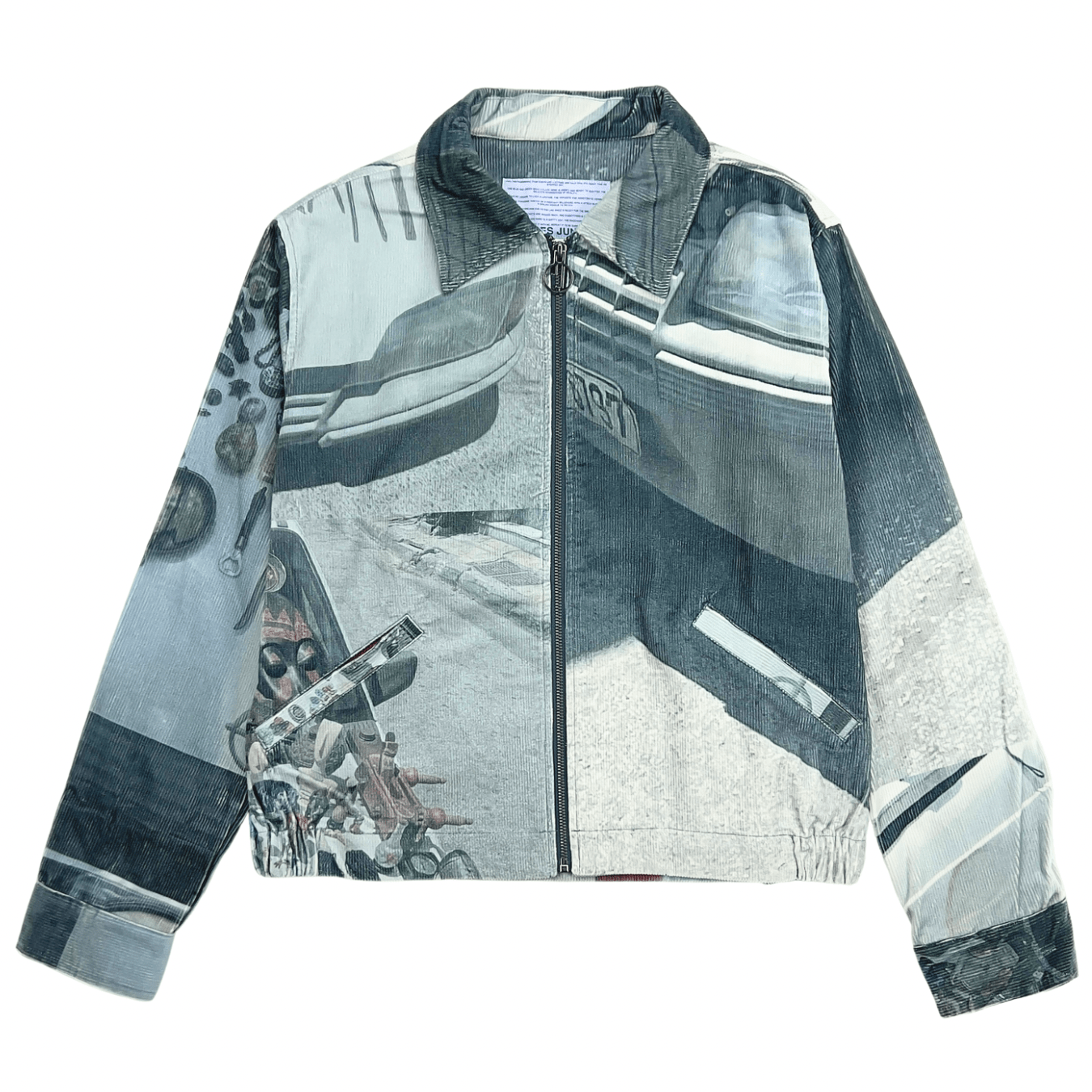 Yard Sale Trucker Jacket in printed corduroy - Jungles Jungles - State Of Flux