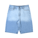 Zella Monogram Denim Shorts in mid blue - Daily Paper - State Of Flux