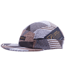 Zippered Perpendicular 5 - Panel Hat in tuscan tan and white - State Of Flux - State Of Flux