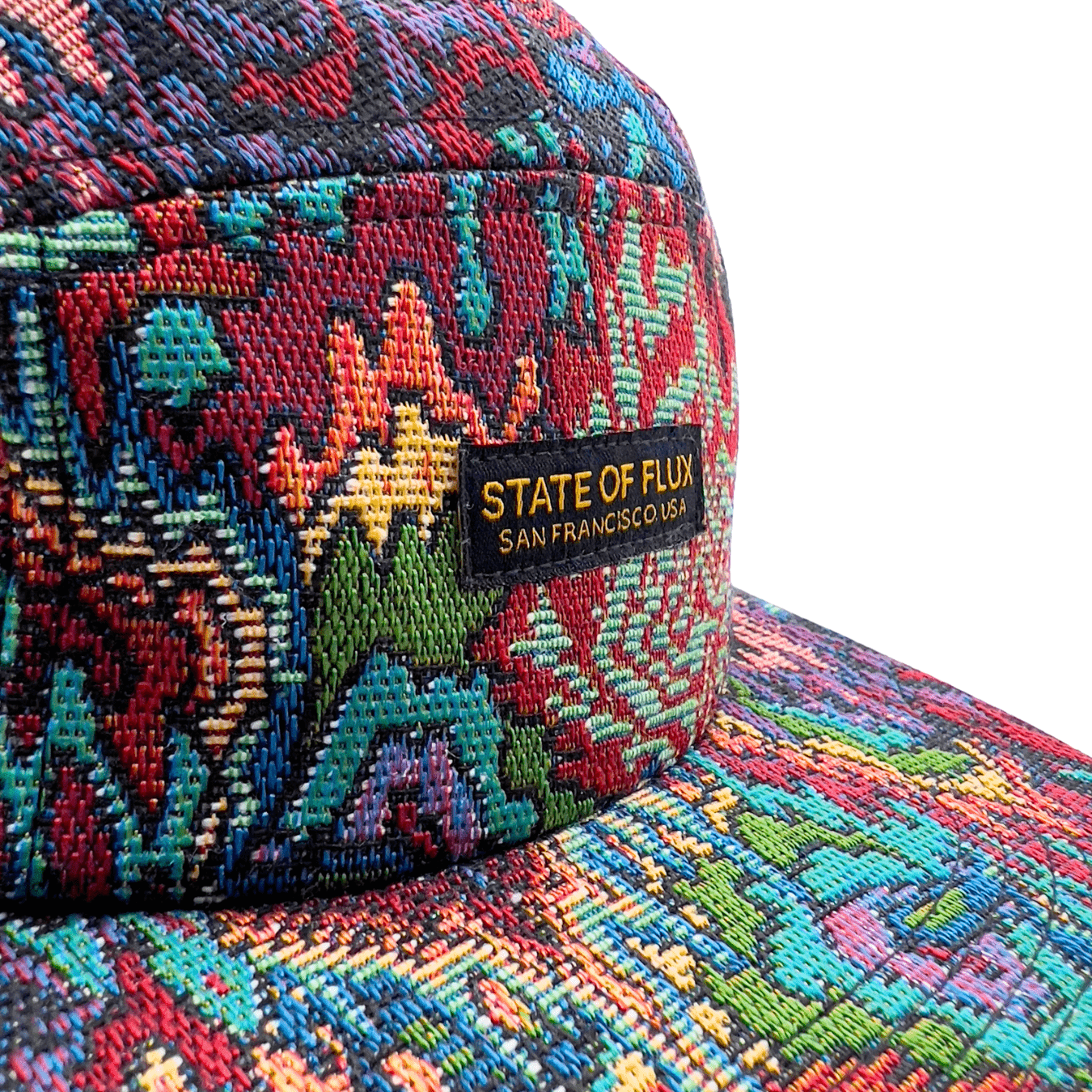 Zippered Surrealism 5-Panel Hat in multi